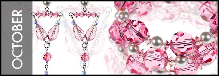 October Birthstone Jewelry Pink is the Color for October - Love Pink - Check out our Pink Rose Collection